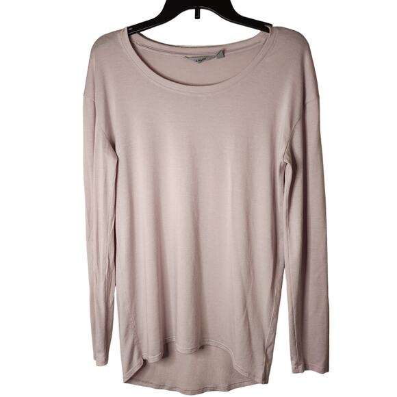 Athleta Top Womens Small Threadlight Asymmetrical Light Pink Long Sleeves - Picture 1 of 13